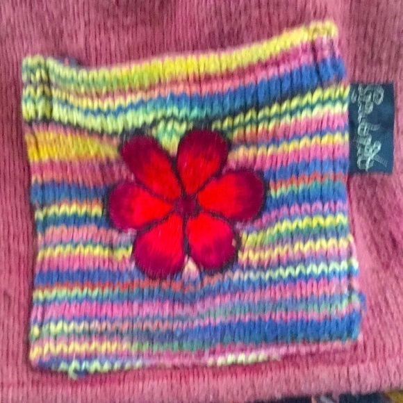 ATLANTIS Mauve hippie bag with embroidery - Picture 2 of 5